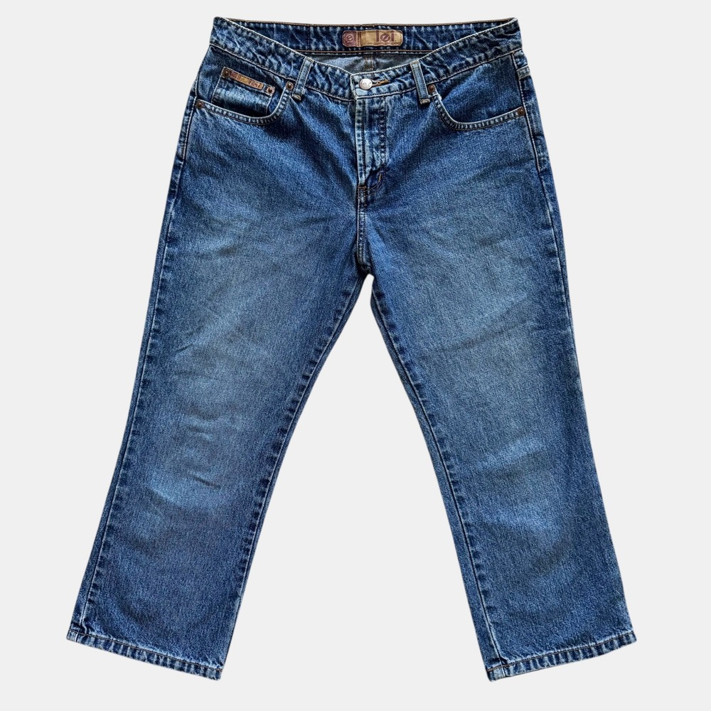 Vintage lei Straight Leg Cropped Jeans sz 7 10 Denim capri Y2K 90s Indie Retro